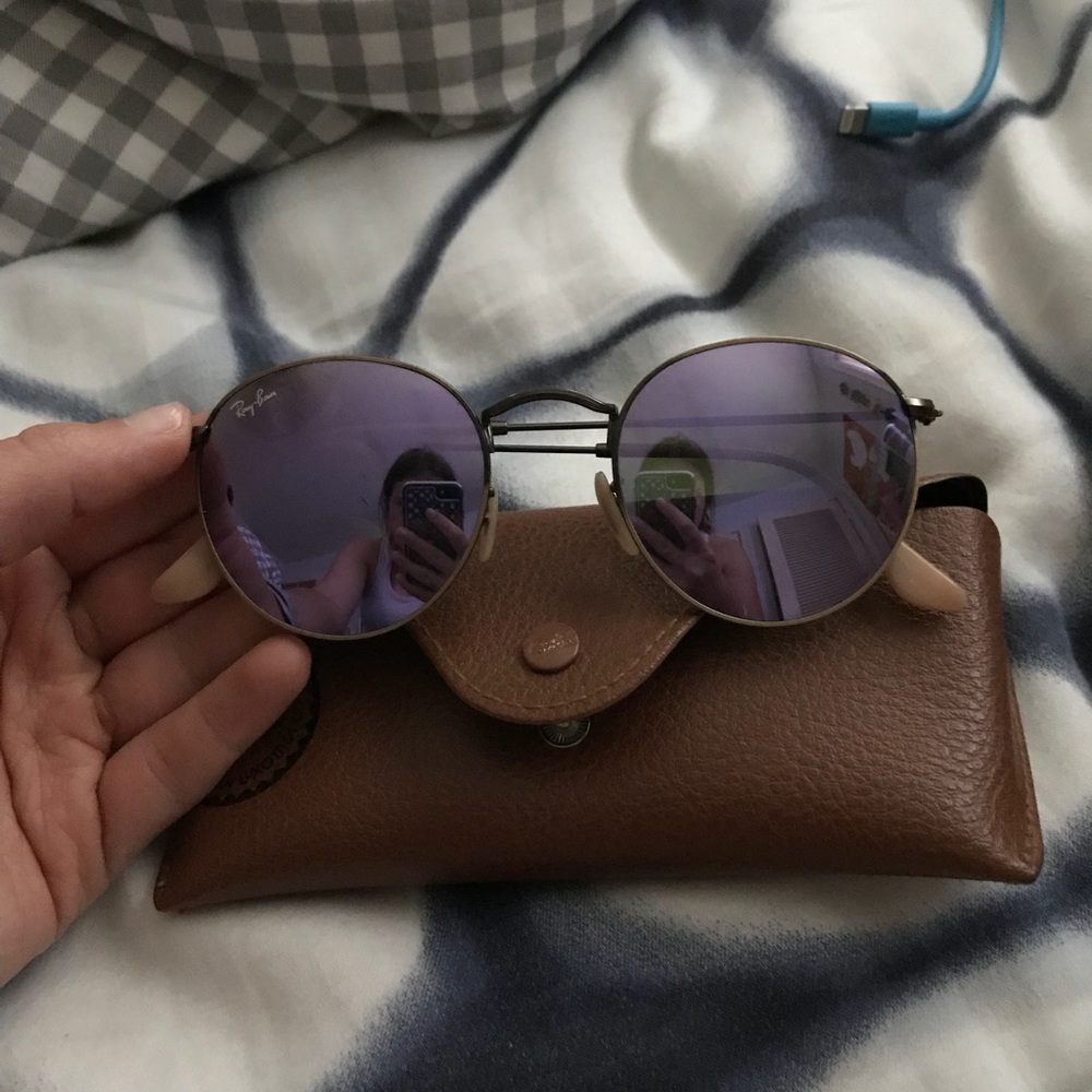 Purple round Rayban sunglass authentic